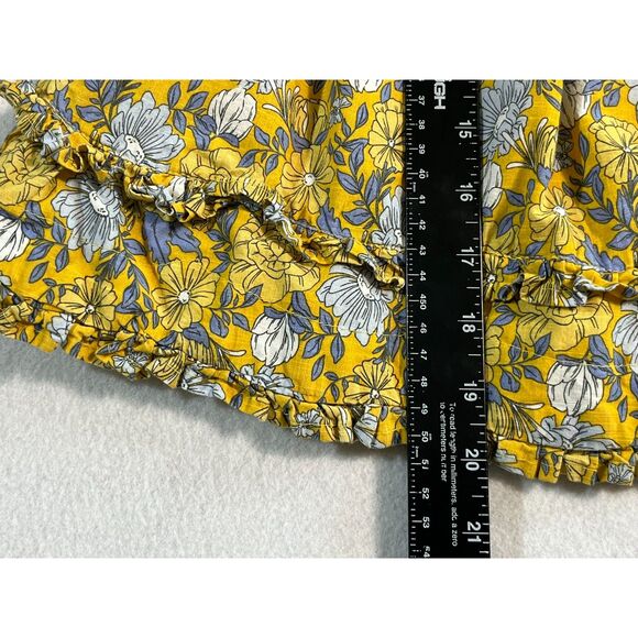 Joie 4T Toddler Girls Dress Boho Cottage Yellow Floral Ruffle Lined Gray Frilly - Picture 11 of 11